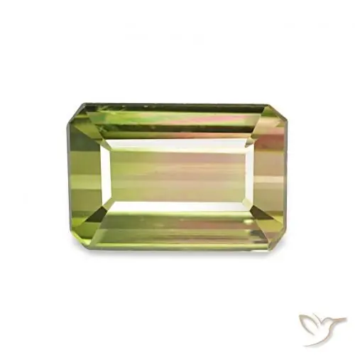 Turmalina multicolor natural de 1,32 ct, corte esmeralda, VVS