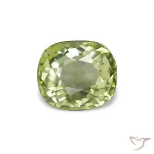 Turmalina verde natural de 1,47 ct, corte cojín, VVS-VS