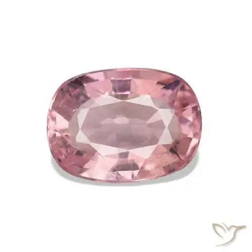 Turmalina rosa natural de 1,80 ct, corte cojín, VS
