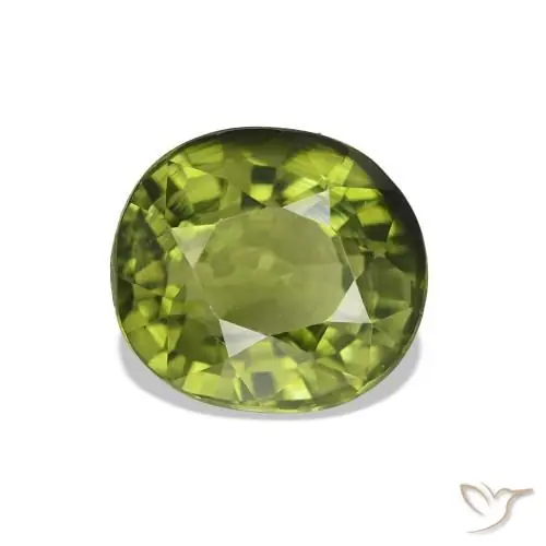 Turmalina verde natural de 1,67 ct, corte óvalo, VS-SI