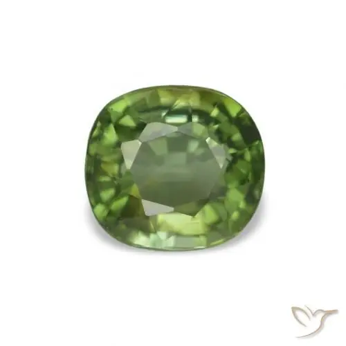 Turmalina verde natural de 1,51 ct, corte cojín, VVS-VS
