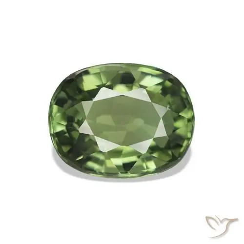 Turmalina verde natural de 1,46 ct, corte óvalo, VVS