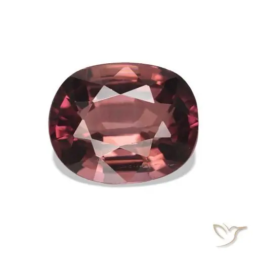 Turmalina rojo natural de 1,66 ct, corte cojín, VS