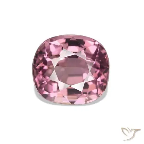 Turmalina rosa natural de 1,54 ct, corte cojín, VS