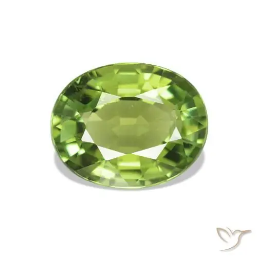 Turmalina verde natural de 1,47 ct, corte óvalo, VS